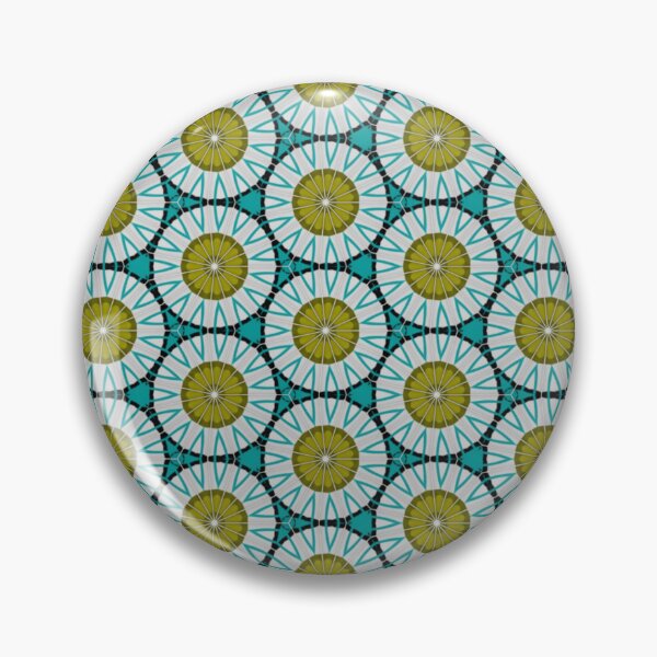 Item preview, Olive Teal Starburst Pattern designed and sold by Shy Fractal Designs.