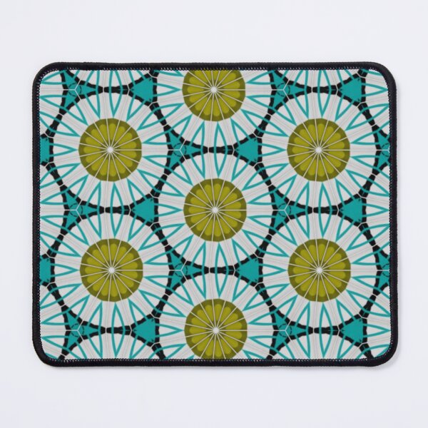 Item preview, Olive Teal Starburst Pattern designed and sold by Shy Fractal Designs.