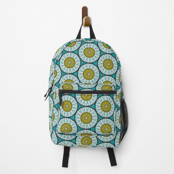 Item preview, Olive Teal Starburst Pattern designed and sold by Shy Fractal Designs.