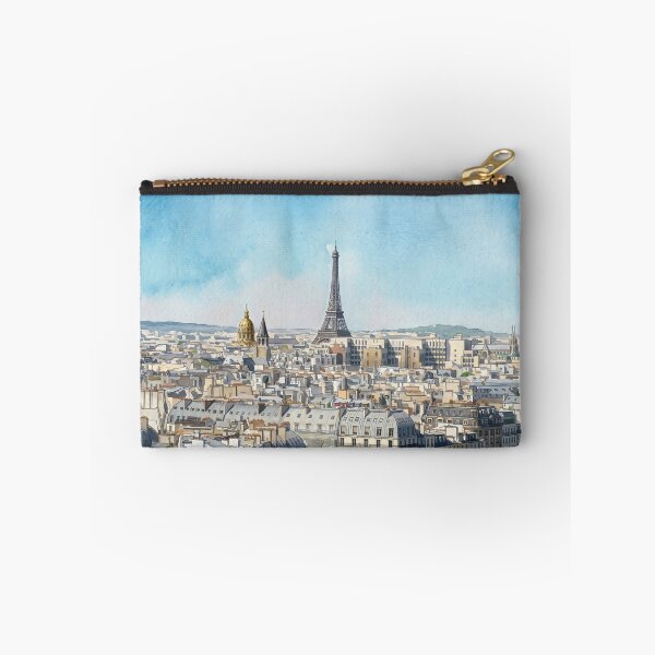 Item preview, Paris Rooftops Panorama — Eiffel Tower & Les Invalides Golden Dome Watercolor designed and sold by M.ALK.Watercolor.