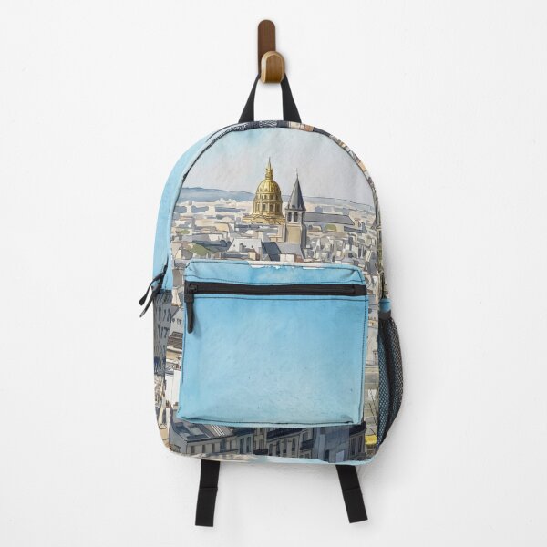 Item preview, Paris Rooftops Panorama — Eiffel Tower & Les Invalides Golden Dome Watercolor designed and sold by M.ALK.Watercolor.