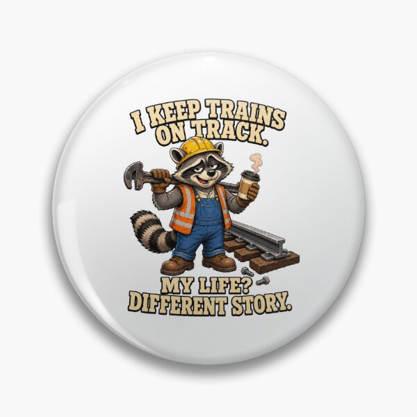 Item preview, Funny Raccoon Railroad Worker With Coffee and Wrench designed and sold by Kolibra.