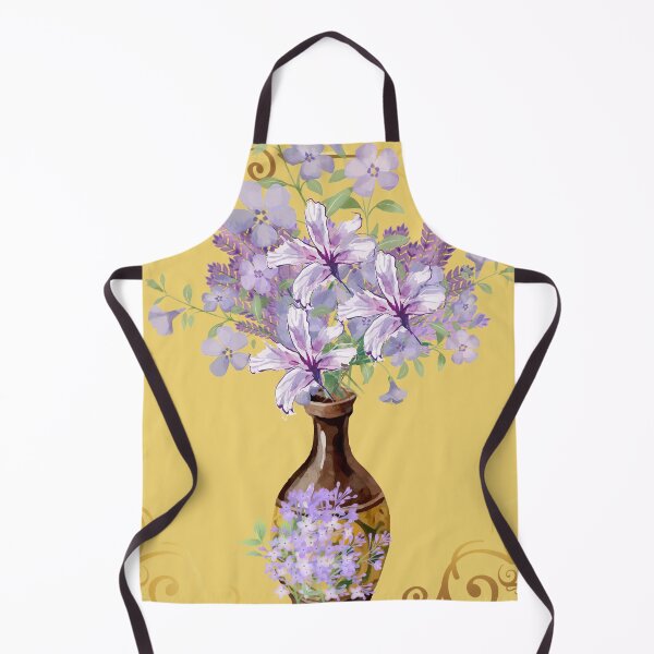 Item preview, Purple Lavender Lily Bouquet Golden Vase Botanical Design designed and sold by Extremeallie.