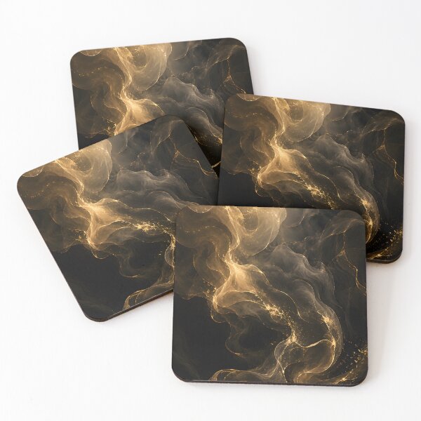 Item preview, Luxury Golden Smoke – Elegant Black and Gold Abstract Wall Art designed and sold by bauschberts.