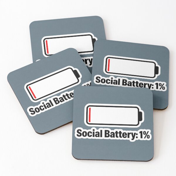 Item preview, Social Battery 1% Low Charge Funny Sticker designed and sold by Aliplus+.