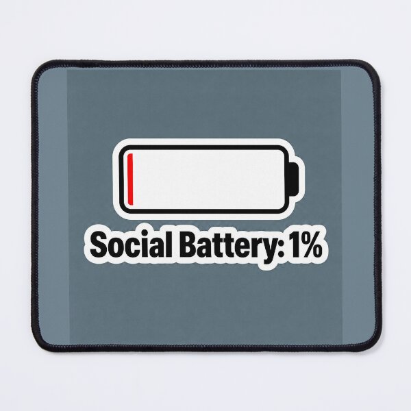 Item preview, Social Battery 1% Low Charge Funny Sticker designed and sold by Aliplus+.
