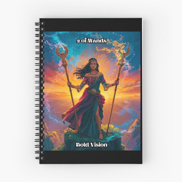 Item preview, Two of Wands - Tarot Card from Wildwood Green Witch Tarot Deck  designed and sold by Earth Nature Creations.