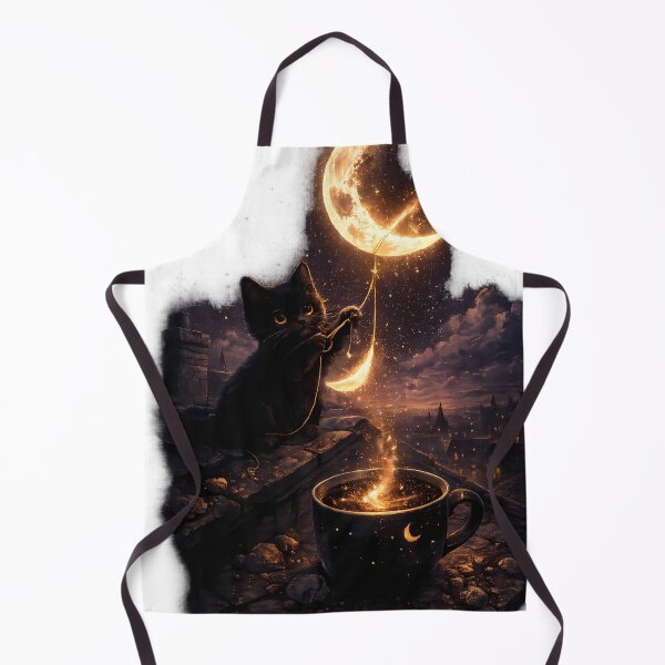 Item preview, Cute Black Cat Glowing Moon Coffee Aesthetic designed and sold by WonderDokkan.