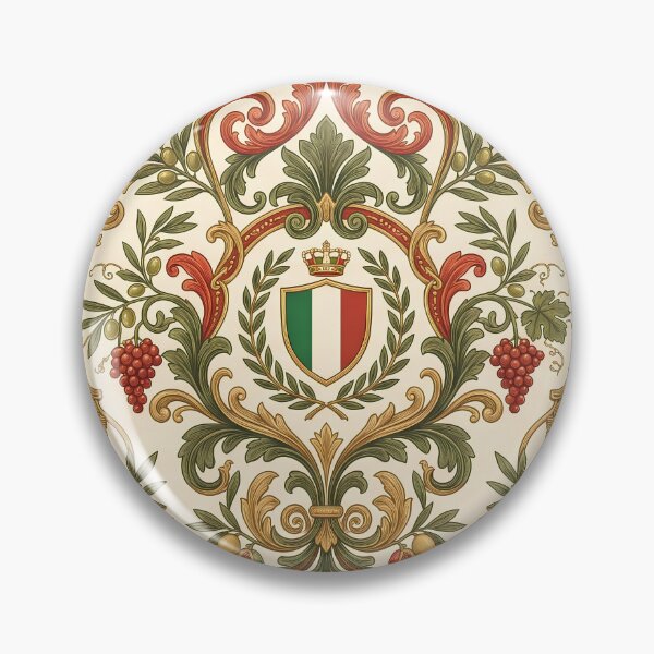 Item preview, Naples Vintage Italian Heritage Renaissance Damask Landmarks Pattern designed and sold by ART ATTACK ZONE.