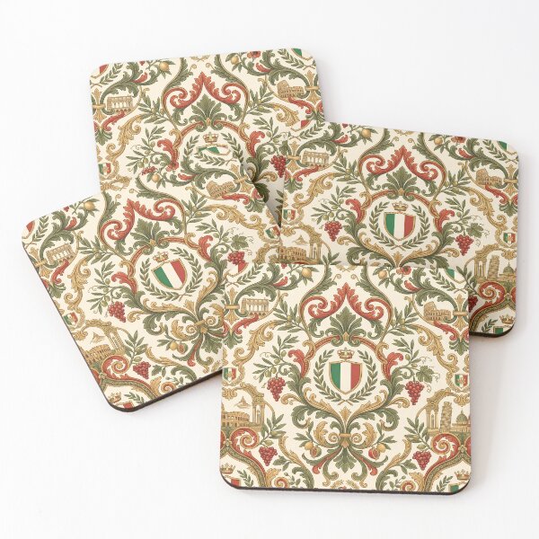 Item preview, Naples Vintage Italian Heritage Renaissance Damask Landmarks Pattern designed and sold by ART ATTACK ZONE.