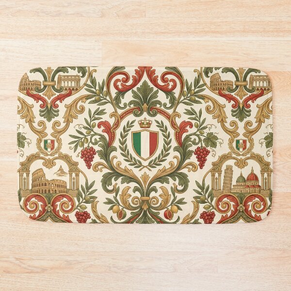 Item preview, Naples Vintage Italian Heritage Renaissance Damask Landmarks Pattern designed and sold by ART ATTACK ZONE.