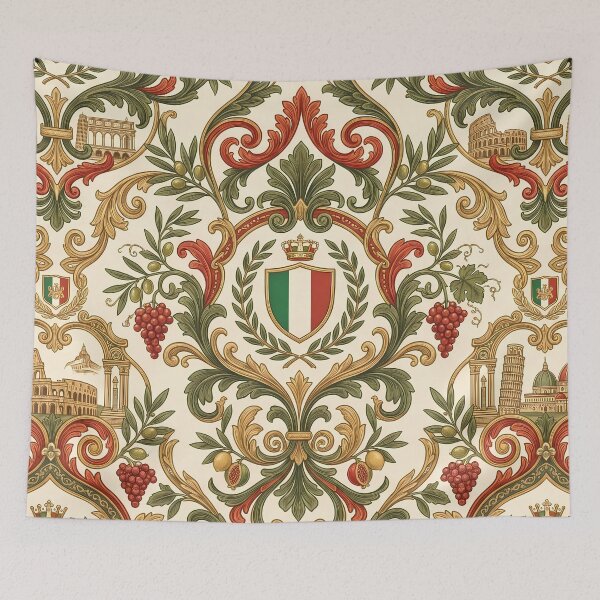 Item preview, Naples Vintage Italian Heritage Renaissance Damask Landmarks Pattern designed and sold by ART ATTACK ZONE.