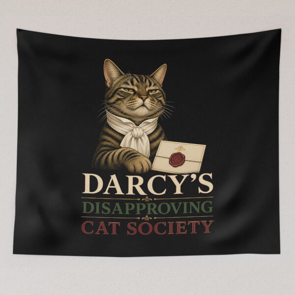 Item preview, Pride and Prejudice: Darcy's Disapproving Cat Society designed and sold by Fenay Designs.