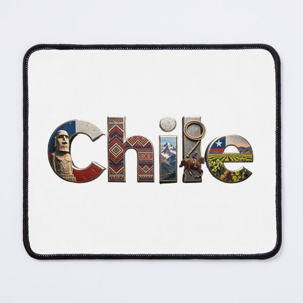 Item preview, Chile Typography Travel Design | Cultural Landmark Word Art designed and sold by VladisWorld.