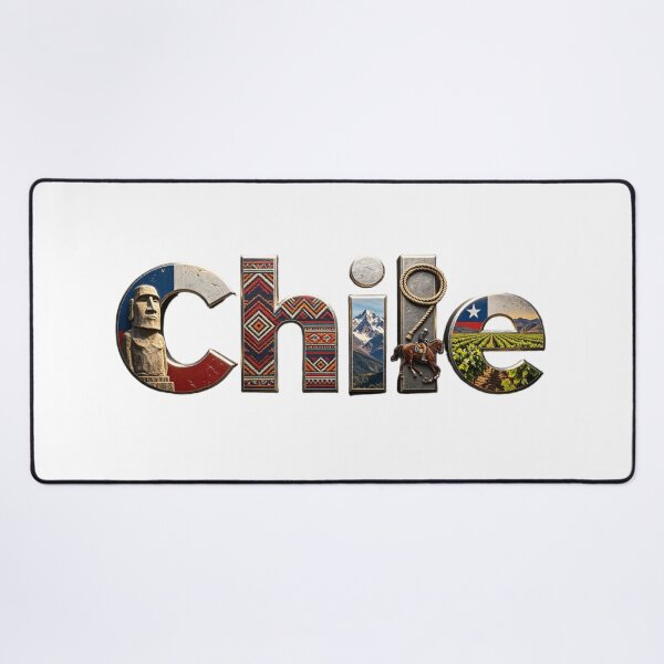 Item preview, Chile Typography Travel Design | Cultural Landmark Word Art designed and sold by VladisWorld.