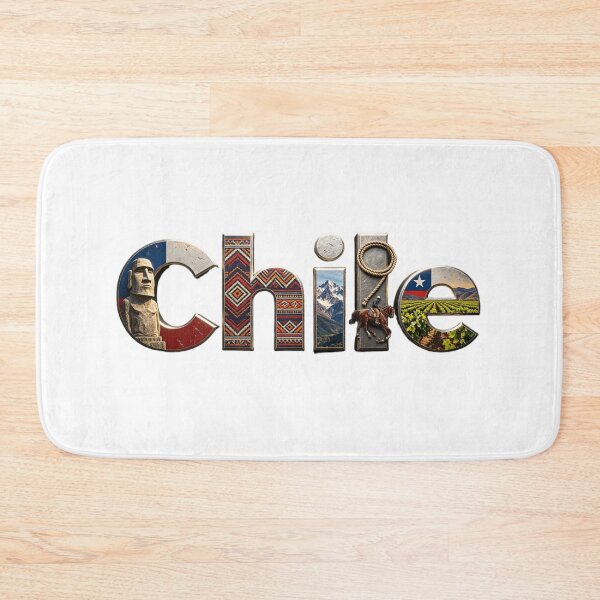 Item preview, Chile Typography Travel Design | Cultural Landmark Word Art designed and sold by VladisWorld.