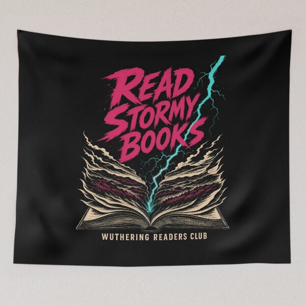 Item preview, Wuthering Heights: Read Stormy Books in Electric Neon designed and sold by Fenay Designs.
