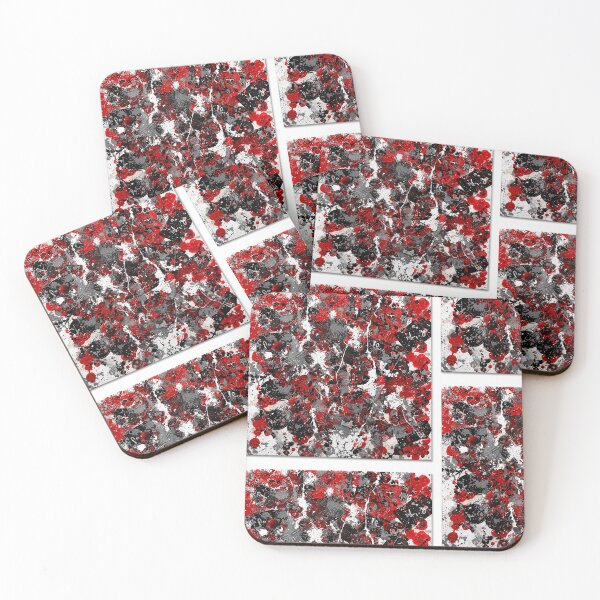 Item preview, Crimson Red and Black Paint Splatter Abstract Art designed and sold by THE SPLATTERED HAUS BY SAGE BANKS.