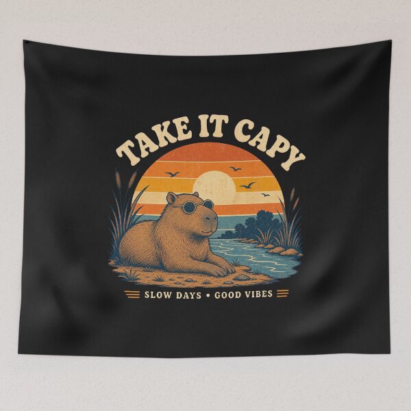 Item preview, Cute Capybara Relaxed and Funny Chill Animal Artwork designed and sold by AMICO77.