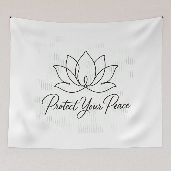 Item preview, Protect Your Peace Minimalist Lotus Line Art designed and sold by Aliplus+.
