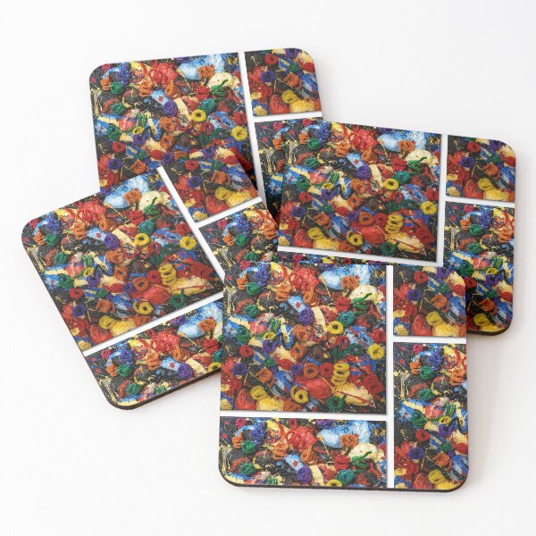 Item preview, Colorful Spiraled Pipe Cleaner and Splatter Mixed Media Art designed and sold by THE SPLATTERED HAUS BY SAGE BANKS.