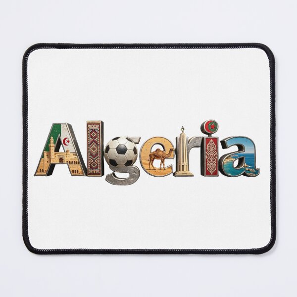 Item preview, Algeria Typography Travel Design | Cultural Landmarks & Desert Heritage Art designed and sold by VladisWorld.