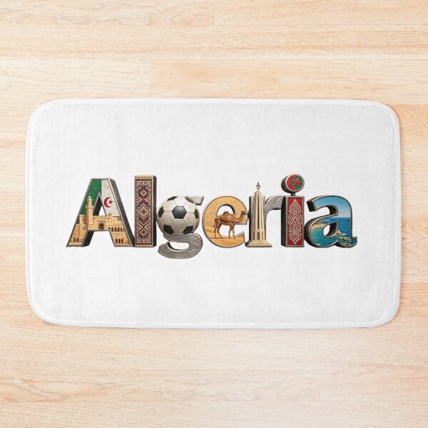 Item preview, Algeria Typography Travel Design | Cultural Landmarks & Desert Heritage Art designed and sold by VladisWorld.