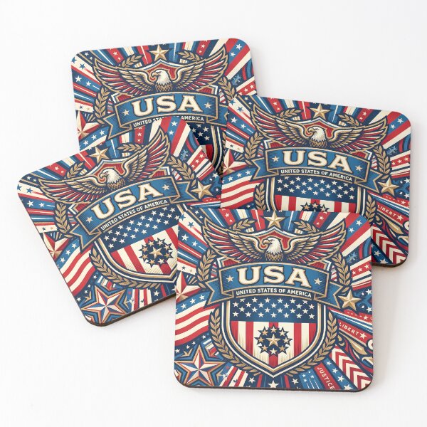 Item preview, NY Vintage American Flag Patriotic Eagle USA Pattern designed and sold by ART ATTACK ZONE.