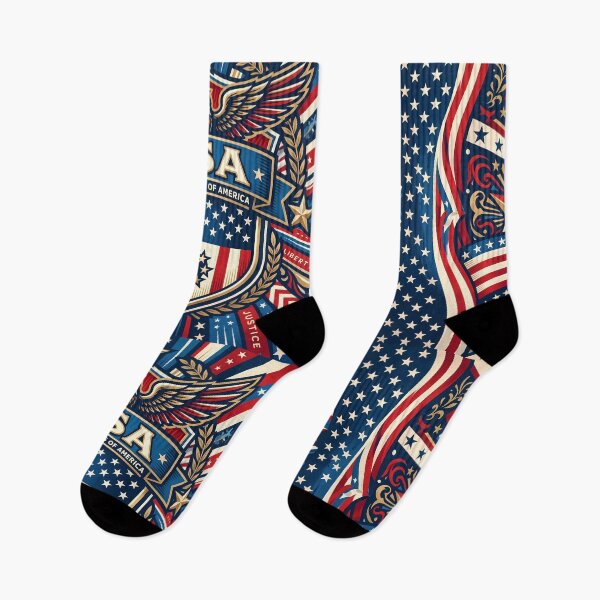 Item preview, NY Vintage American Flag Patriotic Eagle USA Pattern designed and sold by ART ATTACK ZONE.