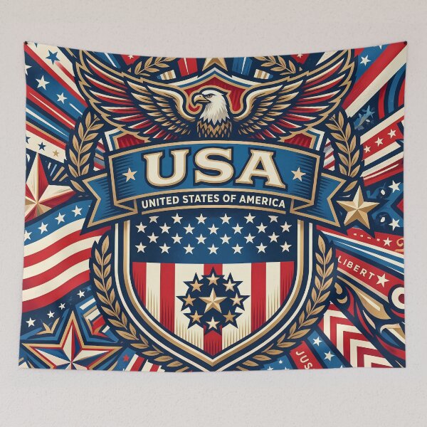 Item preview, NY Vintage American Flag Patriotic Eagle USA Pattern designed and sold by ART ATTACK ZONE.