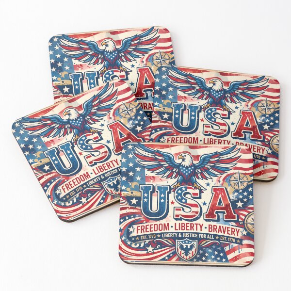 Item preview, Freedom Vintage American Flag Patriotic Eagle USA Pattern designed and sold by ART ATTACK ZONE.