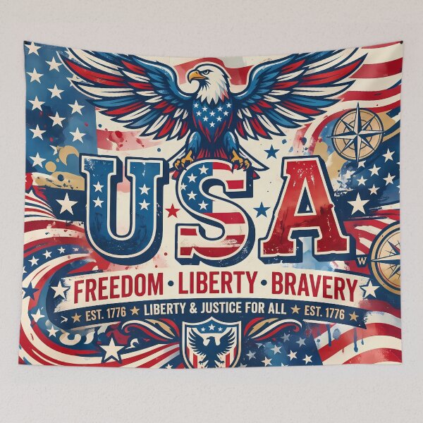 Item preview, Freedom Vintage American Flag Patriotic Eagle USA Pattern designed and sold by ART ATTACK ZONE.