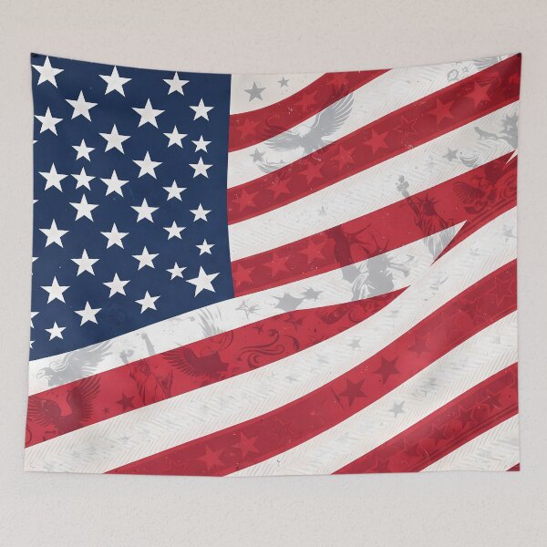 Item preview, Washington Vintage American Flag Patriotic Eagle USA Pattern designed and sold by ART ATTACK ZONE.