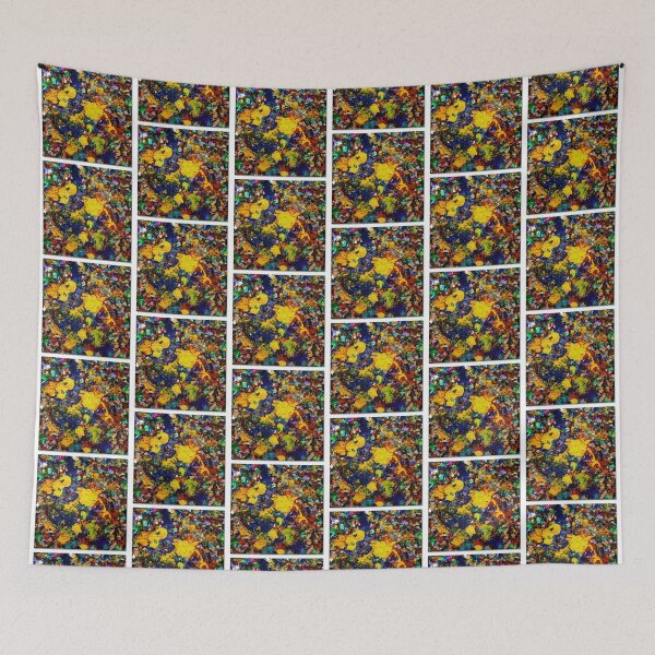 Item preview, Holographic Confetti and Yellow Blue Mixed Media Art designed and sold by THE SPLATTERED HAUS BY SAGE BANKS.