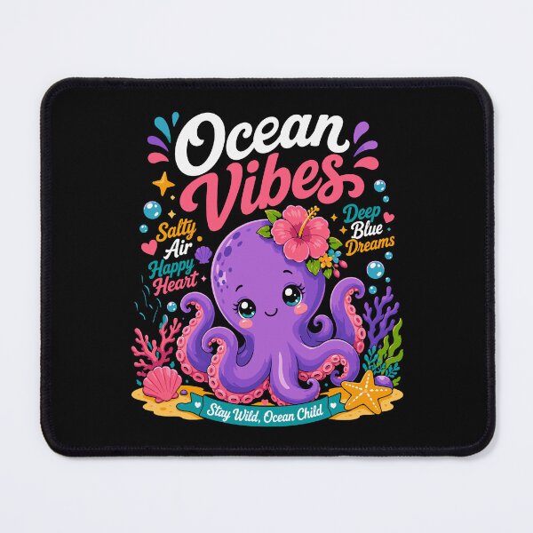 Item preview, Ocean Vibes Stay Wild Ocean Child Cute Purple Octopus Tropical Beach Retro Design designed and sold by BDLuck2021.