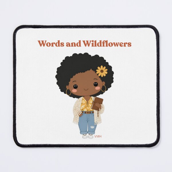 Item preview, Words and Wildflowers | Cute Journal Girl | Kawaii Boho Style Tee designed and sold by HOUSE OF VMH.
