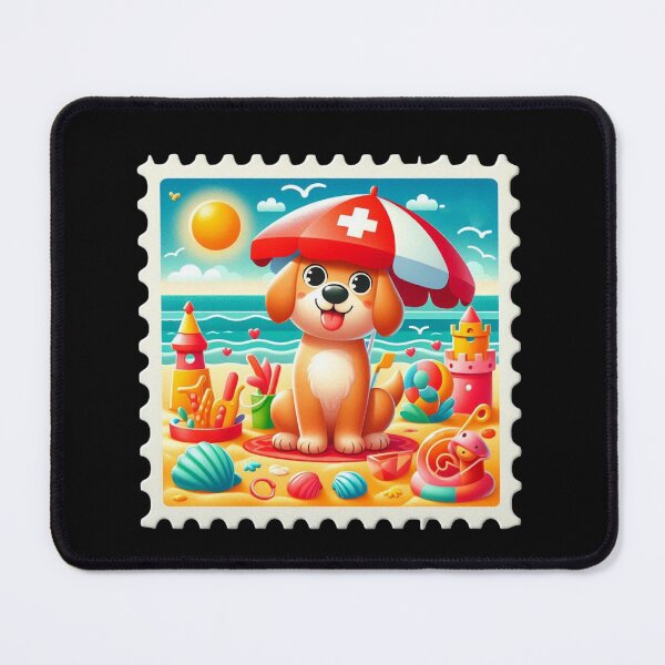 Item preview, Cute Puppy on a Beach Postage Stamp designed and sold by Codavid85.