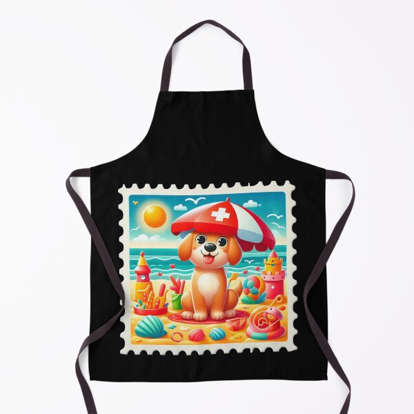 Item preview, Cute Puppy on a Beach Postage Stamp designed and sold by Codavid85.