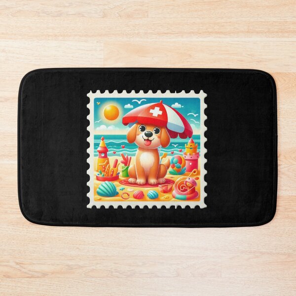 Item preview, Cute Puppy on a Beach Postage Stamp designed and sold by Codavid85.