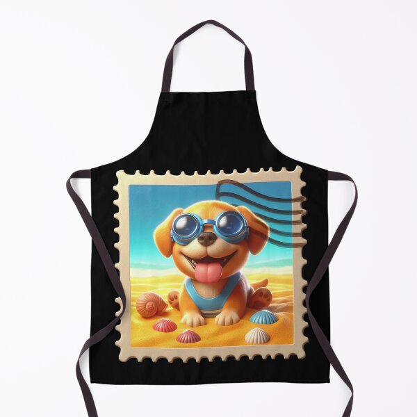Item preview, Cute Puppy on the Beach Stamp designed and sold by Codavid85.
