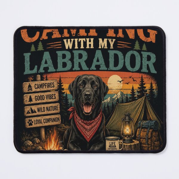 Item preview, Weekend Forecast Camping With My Labrador Vintage Dog Lover Shirt designed and sold by AtllasDesigns.
