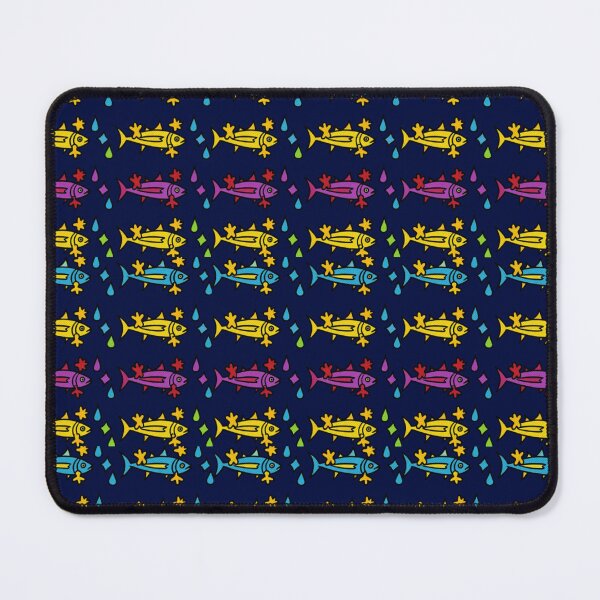 Item preview, Colorful Fish and Raindrops Pattern designed and sold by darametzgerart.