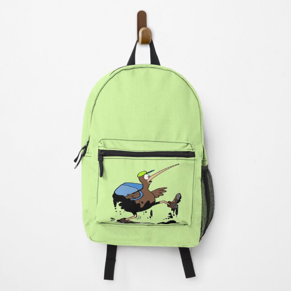 Item preview, Funny cartoon kiwi carrying backpack and staggering through mud designed and sold by Al Benge.