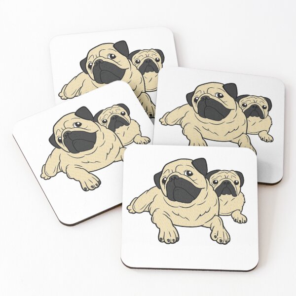 Item preview, Cute Pug Duo Sticker Design designed and sold by ben.comictell.