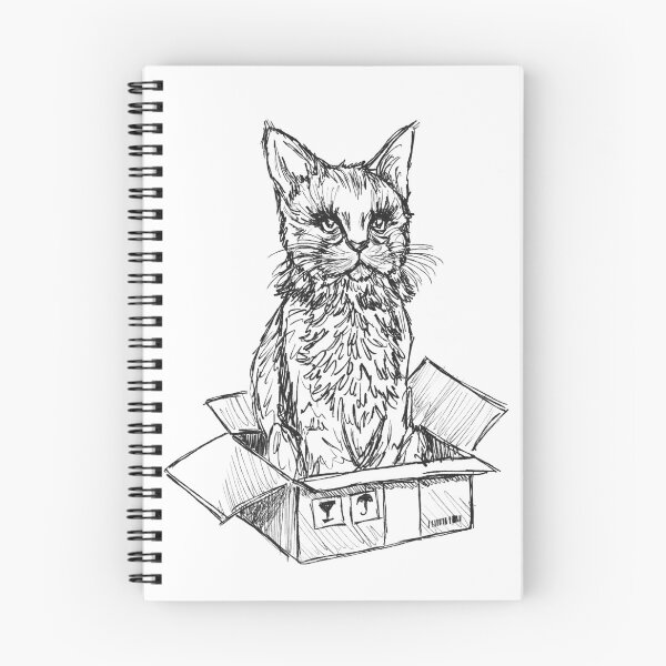 Item preview, Cat In A Box Raw Sketch designed and sold by JustArtSoulUK.