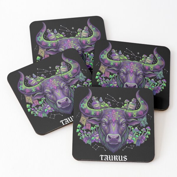 Item preview, Gothic Taurus Zodiac Mushroom Illustration - Psychedelic Astrology designed and sold by MysticalSister.