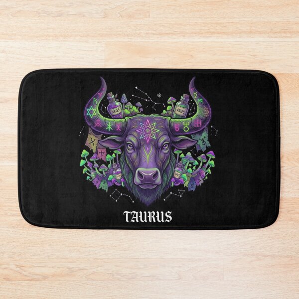Item preview, Gothic Taurus Zodiac Mushroom Illustration - Psychedelic Astrology designed and sold by MysticalSister.