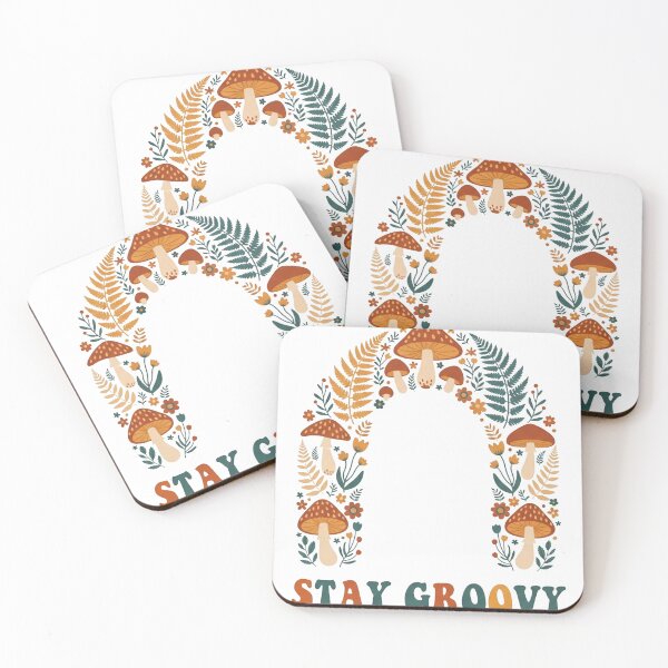 Item preview, Stay Groovy Retro Mushroom Arch | 70s Boho Botanical Nature Print designed and sold by Dzblack.