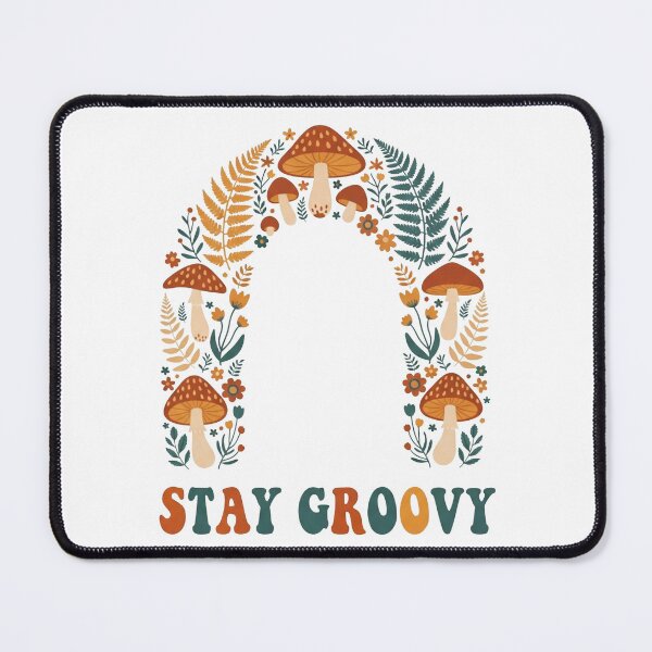 Item preview, Stay Groovy Retro Mushroom Arch | 70s Boho Botanical Nature Print designed and sold by Dzblack.