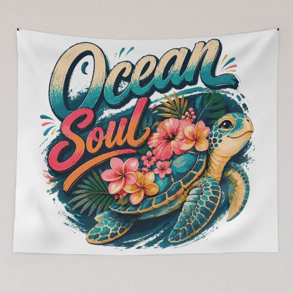 Item preview, Ocean Soul Sea Turtle | Cute Tropical Sea Turtle Beach Retro Summer Design designed and sold by BDLuck2021.
